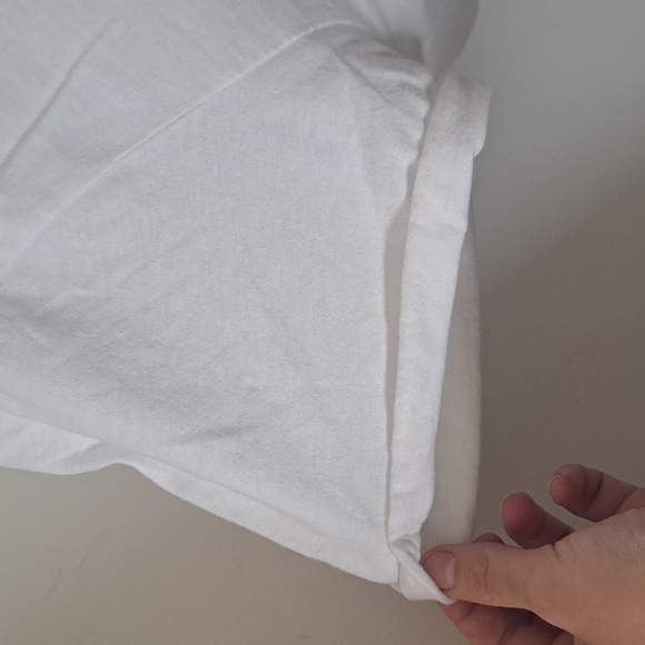 Topshop Cropped Eiffle Tower White Cuffed Sleeved Shirt size 4-6 - Picture 4 of 7